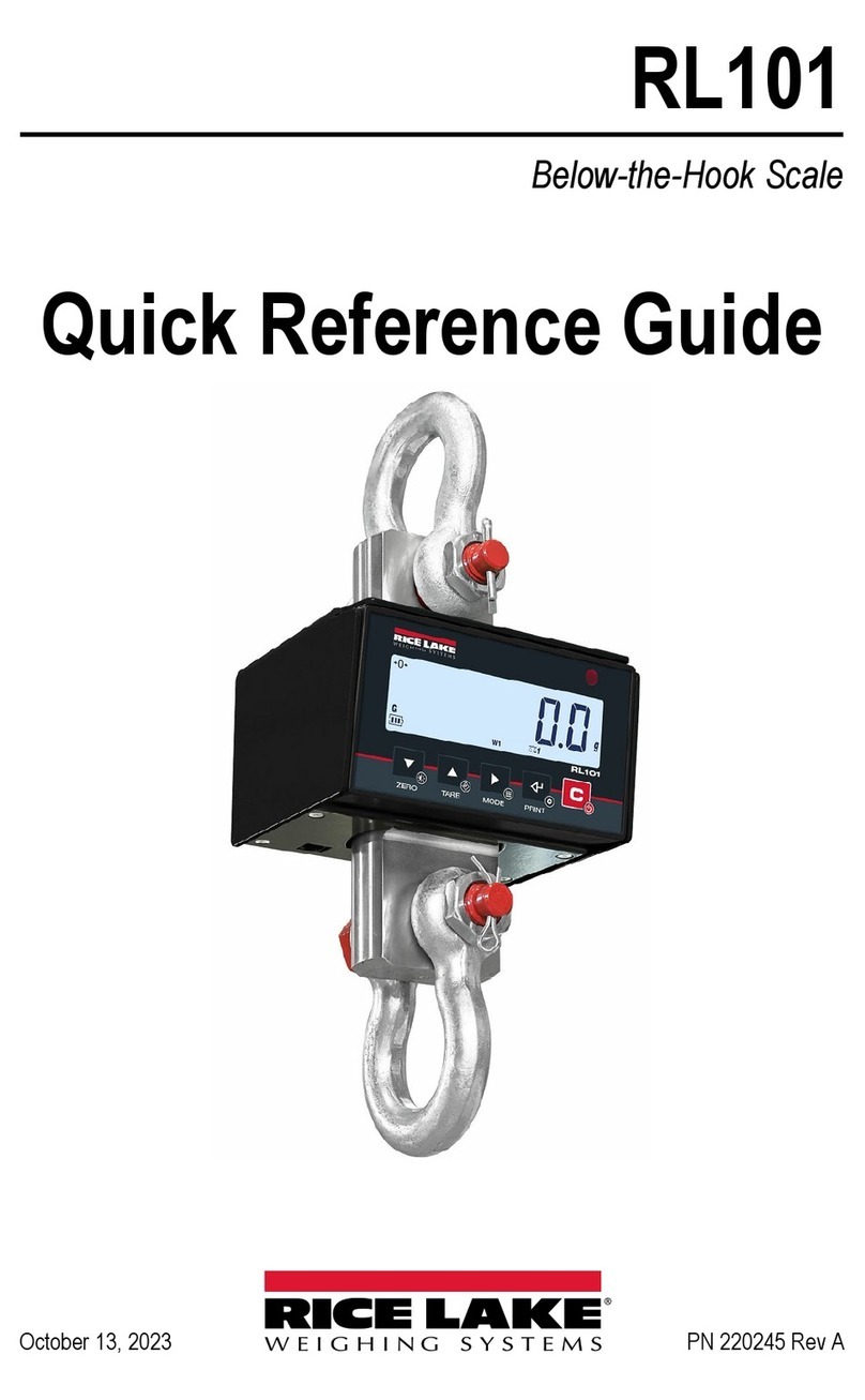 Rice Lake RL101 Quick reference guide