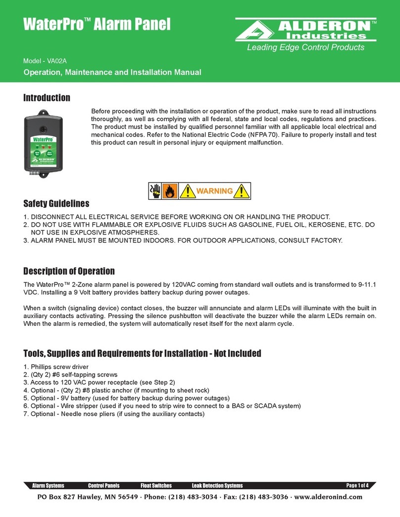 Alderon Industries WaterPro VA02A Operation, maintenance and installation manual