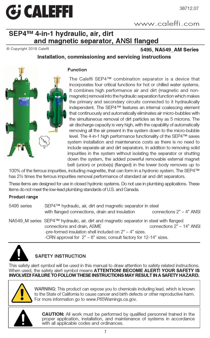 CALEFFI 5495 SEP4 Installation, commissioning and servicing instructions