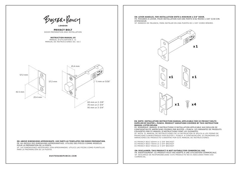 Buster+Punch PRIVACY BOLT User manual