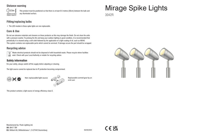 Poole Lighting 3042R quick start guide