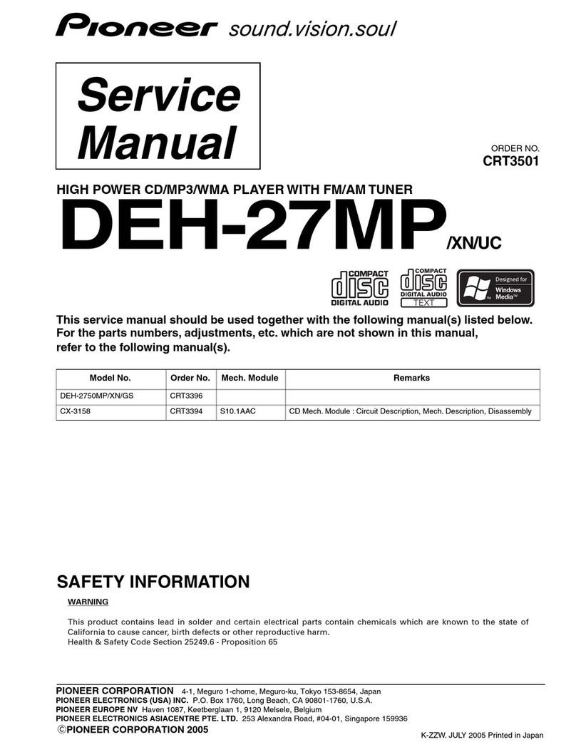 Pioneer DEH-27MP/XN/UC User manual