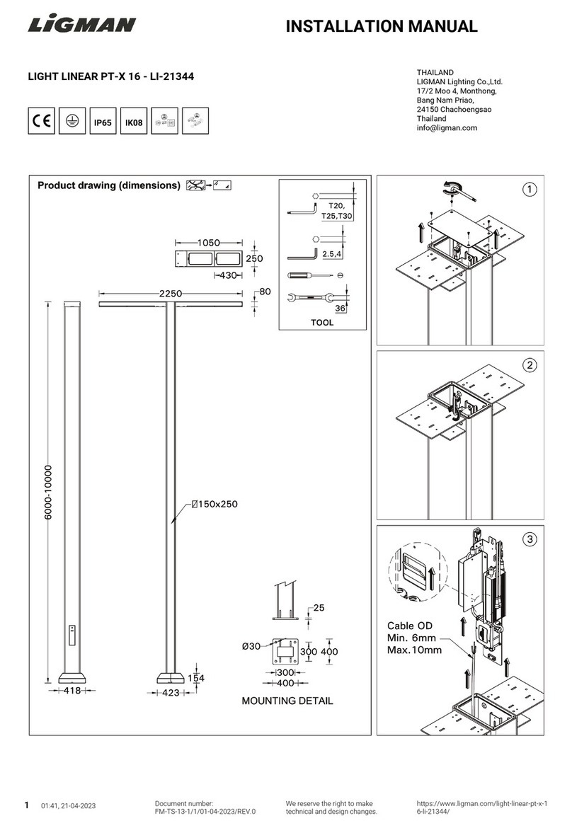 LIGMAN LIGHT LINEAR PT-X 16 installation manual