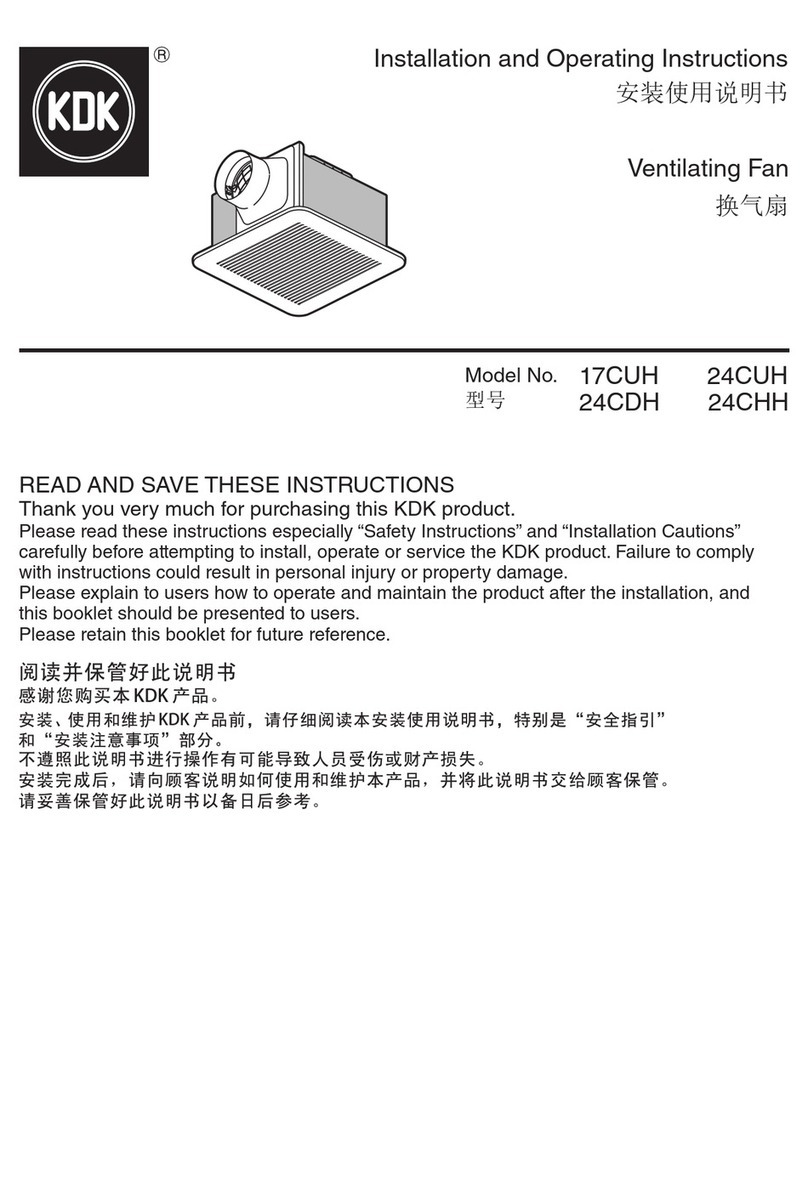 KDK 17CUH Installation and operating instructions