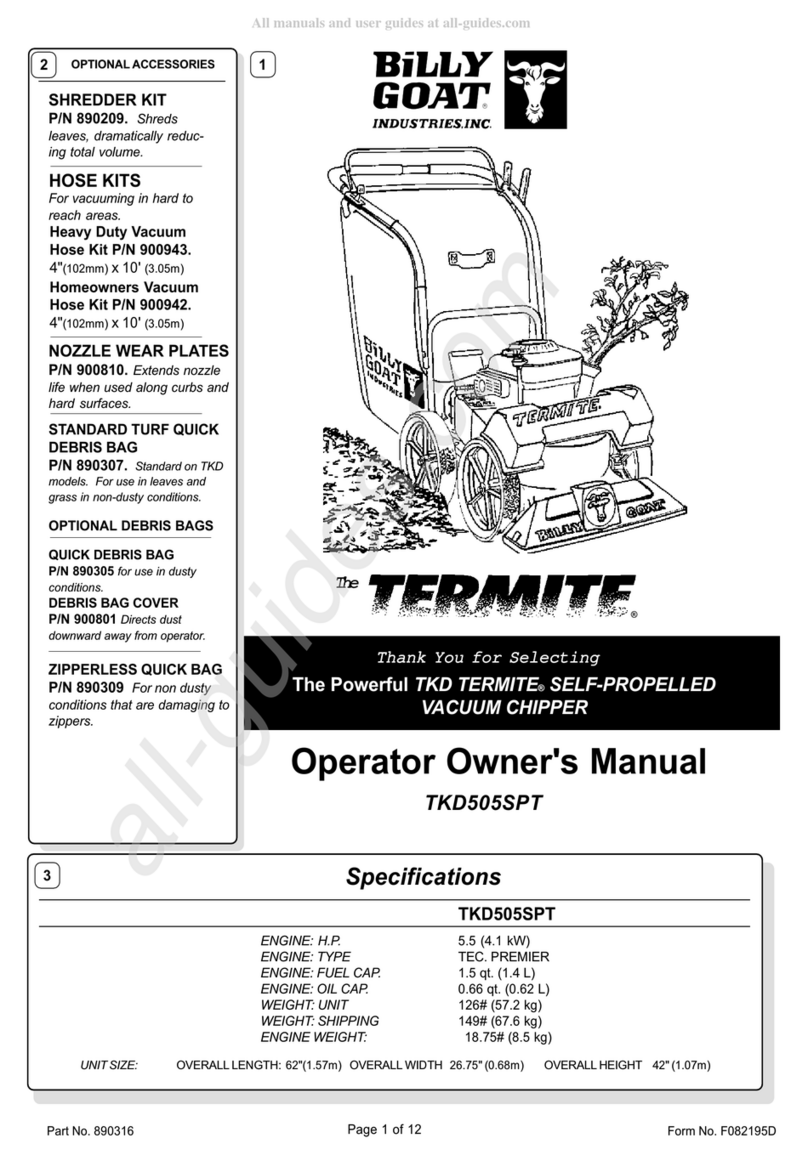 Billy Goat 890209 Operator owner's manual