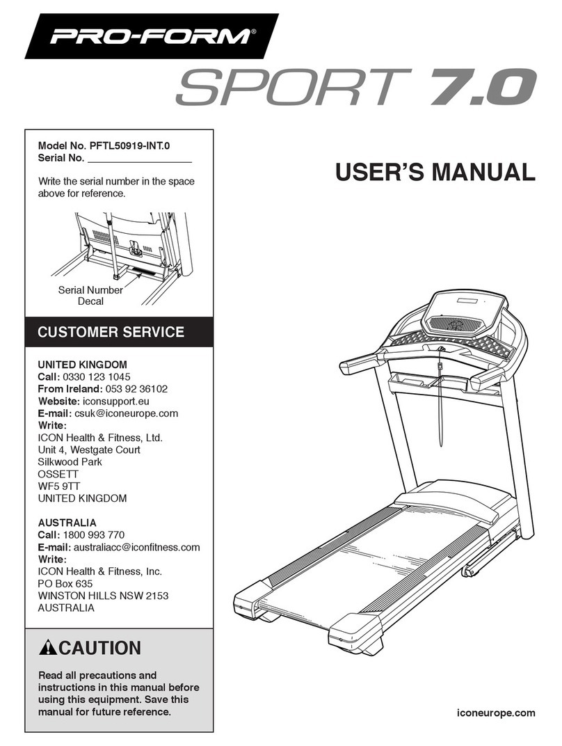 Pro-Form PFTL50919-INT.0 User manual Pro-Form PFTL50919-INT.0 User manual