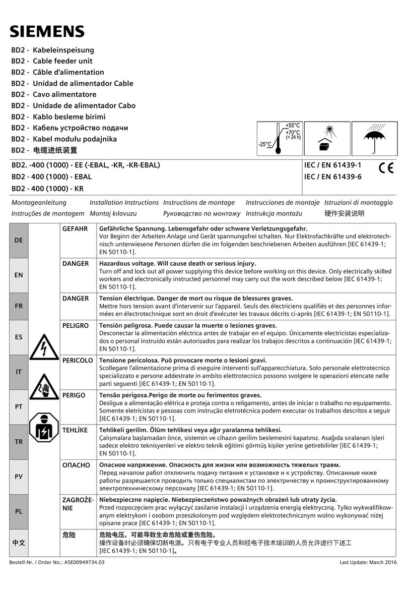 Siemens BD2 installation instructions