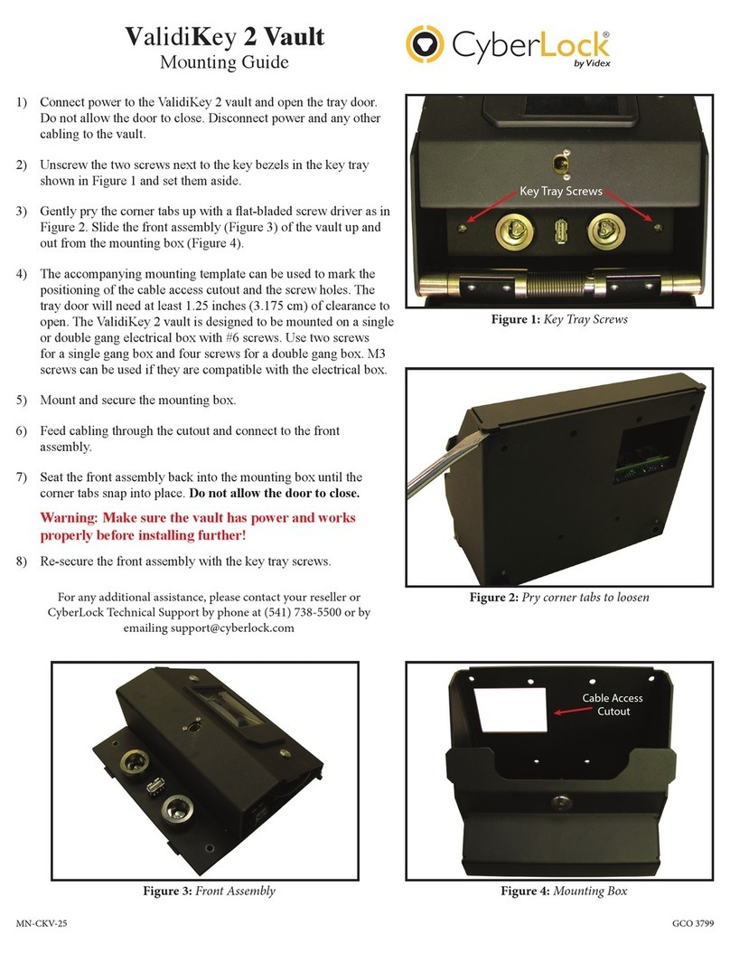 Videx CyberLock ValidiKey 2 Vault Installation instructions manual