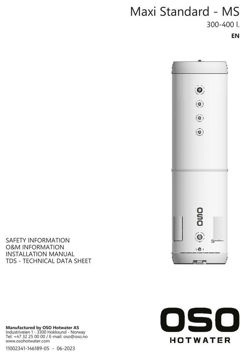 OSO HOTWATER Maxi Standard MS 300 User manual