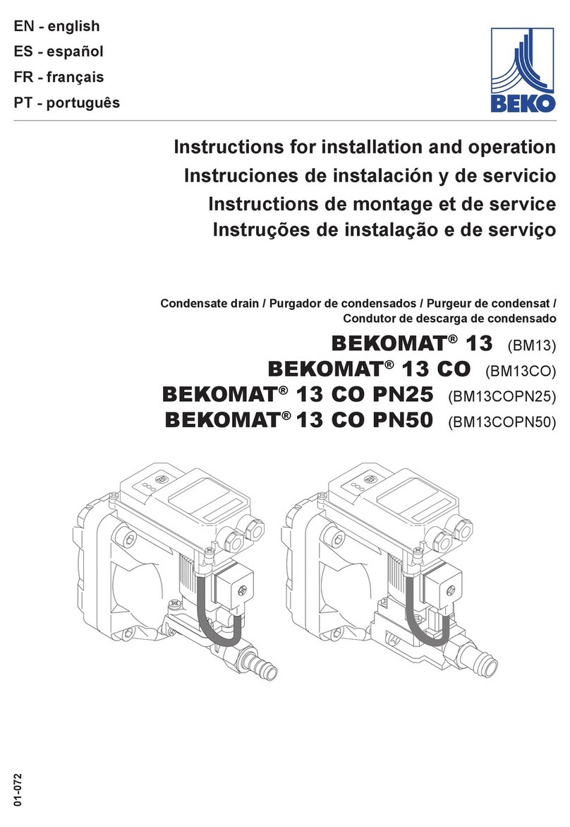 Beko BEKOMAT 13 Instructions for installation and operation Beko BEKOMAT 13 Instructions for installation and operation