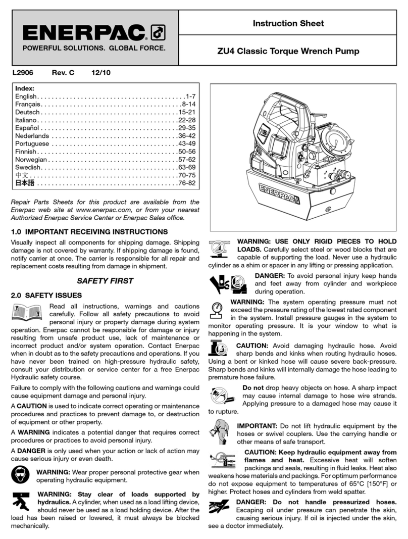 Enerpac ZU4204BB-Q instruction sheet