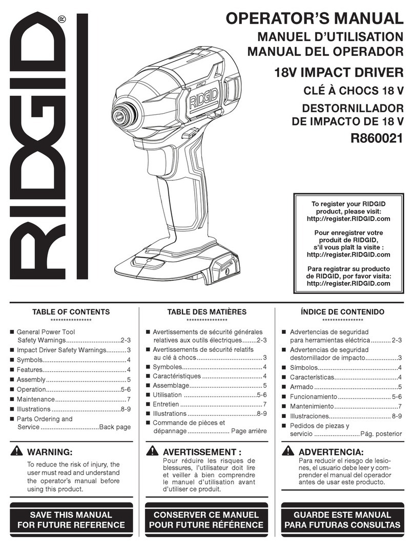 RIDGID R860021 Operator's manual