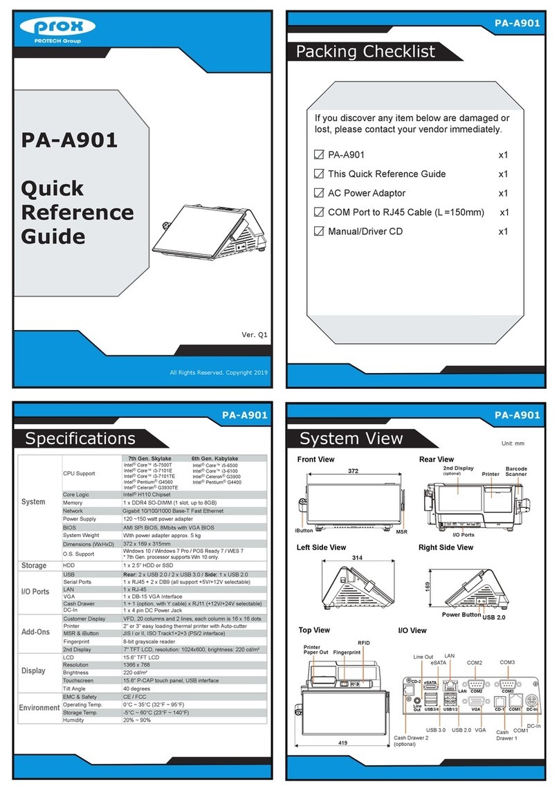 protech PA-A901 Quick reference guide