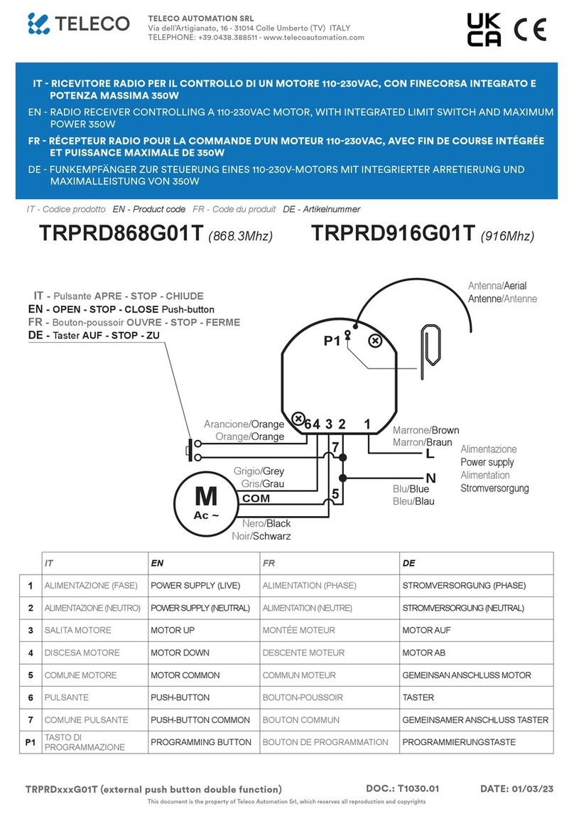 TELECO AUTOMATION TRPRD868G01T quick start guide