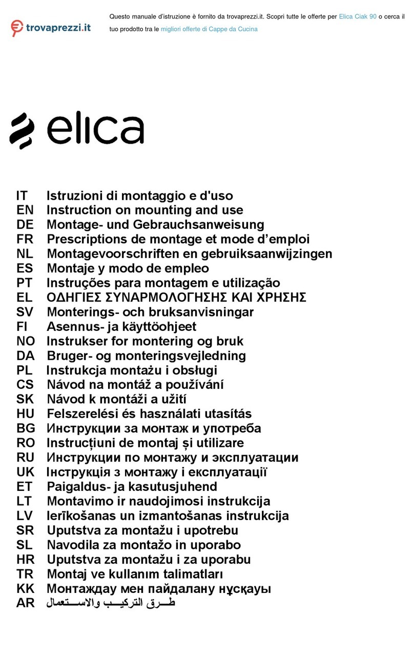 ELICA Ciak 90 Technical manual