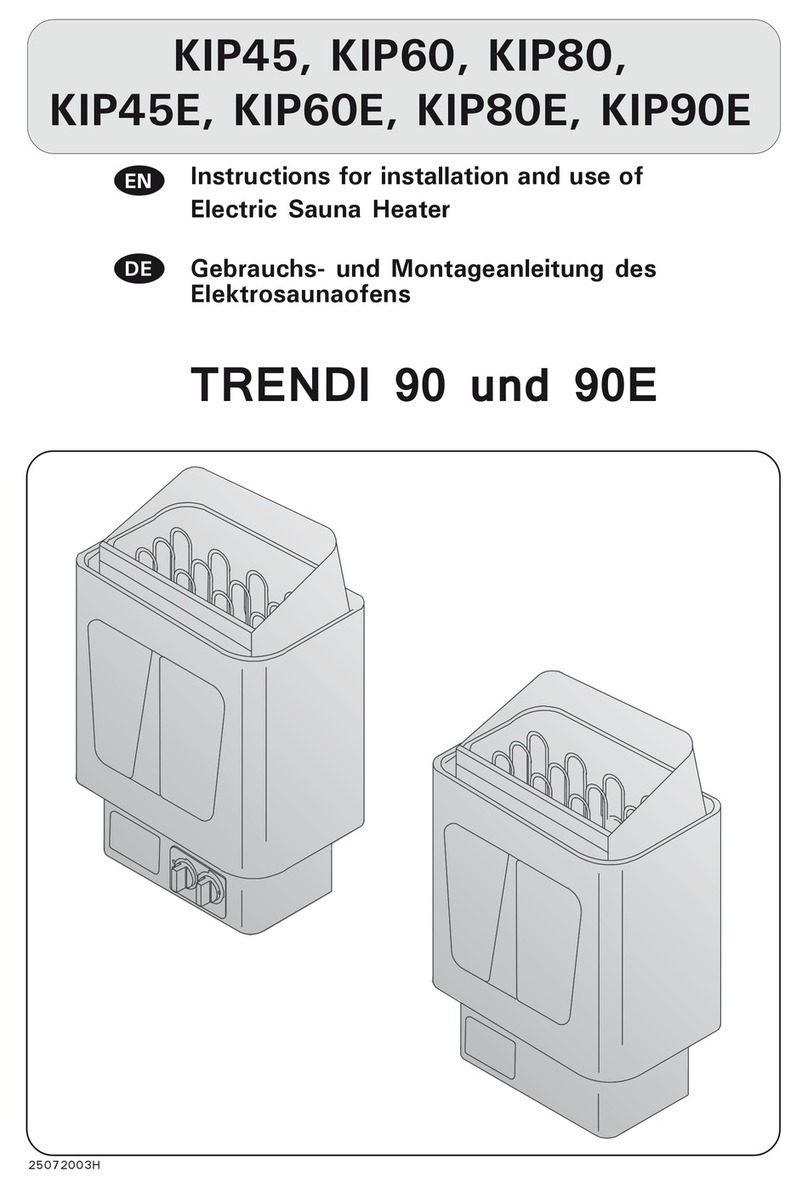 Harvia TRENDI 90 Instructions for installation and use Harvia TRENDI 90 Instructions for installation and use
