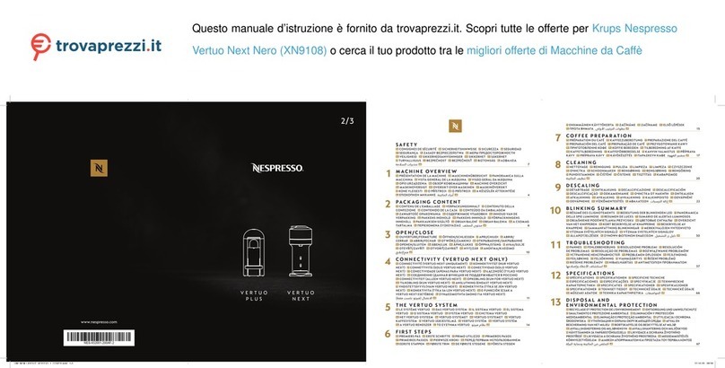 Nespresso KRUPS VERTUO NEXT NERO XN9108 manual