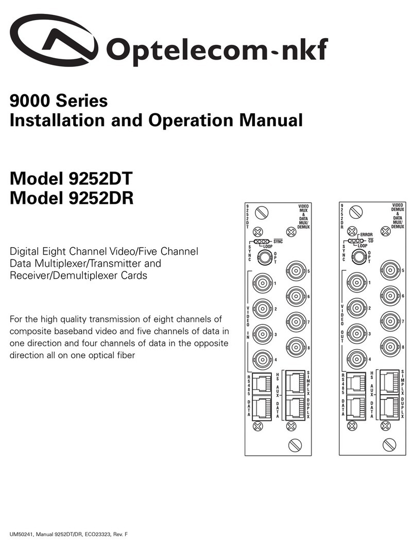 Optelecom-nkf 9252DT Installation and operation manual Optelecom-nkf 9252DT Installation and operation manual