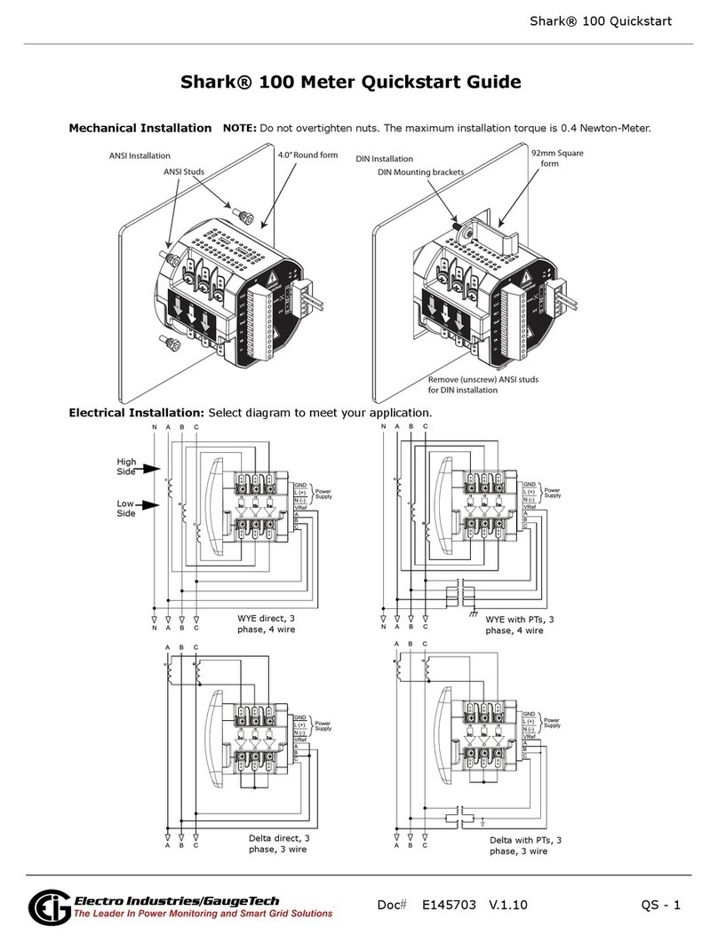 Electro Industries Shark 100 quick start guide