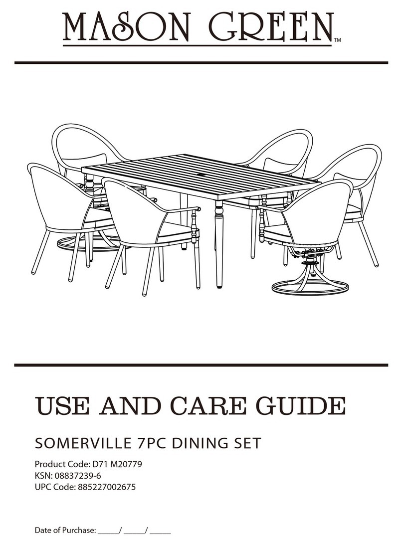 Mason Green SOMERVILLE D71 M20779 Use and care guide
