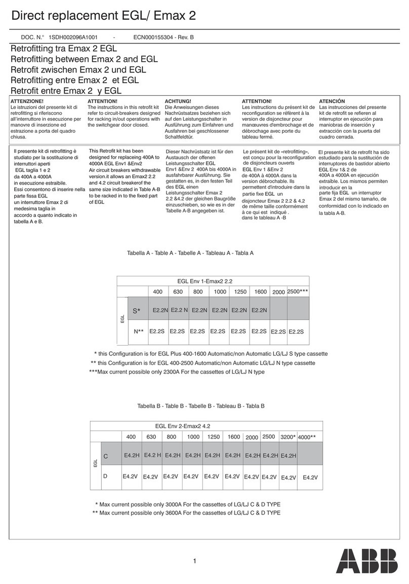 ABB SACE Emax 2 E2.2 User manual