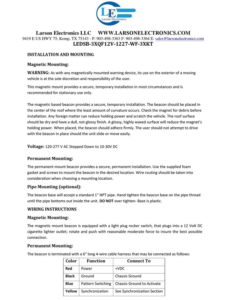 Larson Electronics LEDSB-3XQF12V-1227-WF-3XKT Installation instructions manual Larson Electronics LEDSB-3XQF12V-1227-WF-3XKT Installation instructions manual