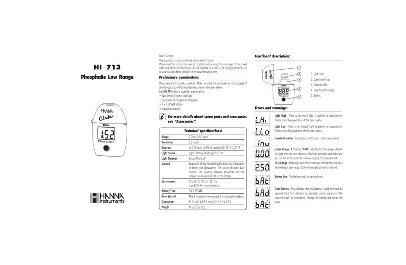 Hanna Instruments HI 713 instruction manual
