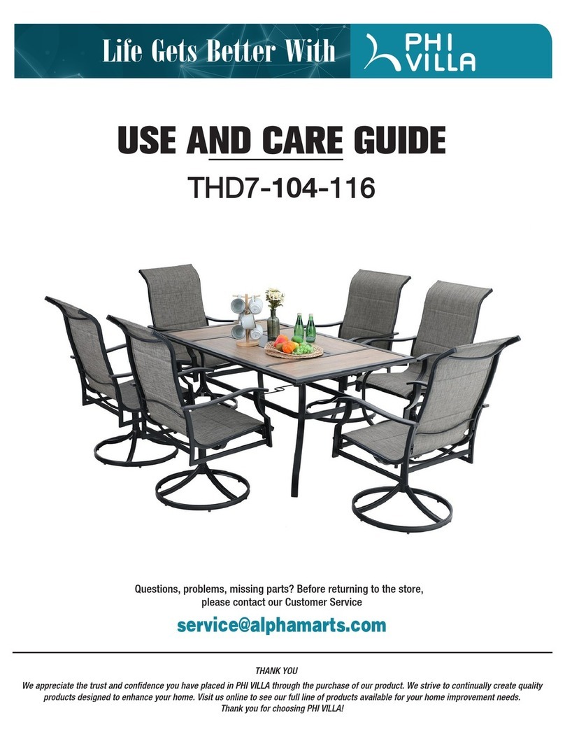 PHI VILLA THD7-104-116 Use and care guide