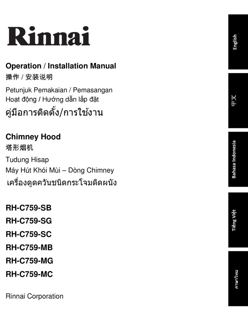Rinnai RH-C759-SB Operation & installation manual