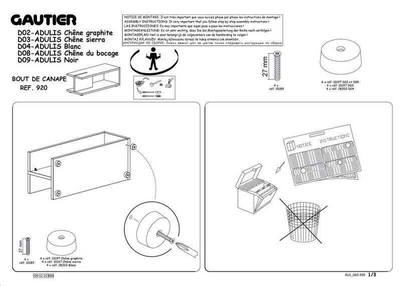 Gautier D02-ADULIS 920 User manual
