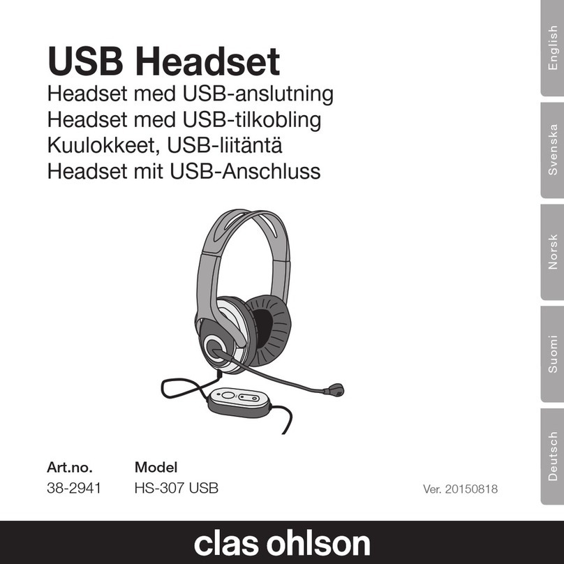 Clas Ohlson HS-307 USB User manual Clas Ohlson HS-307 USB User manual