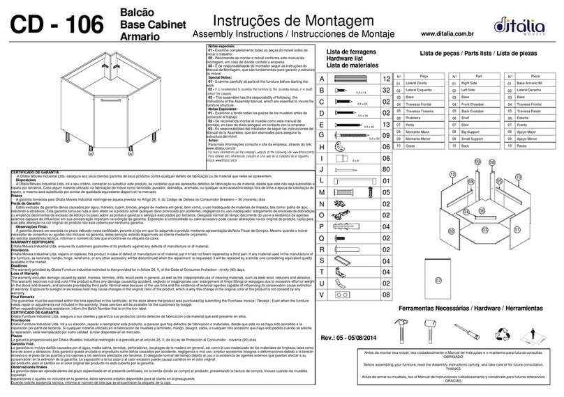 DITALIA CD-106 Assembly instructions