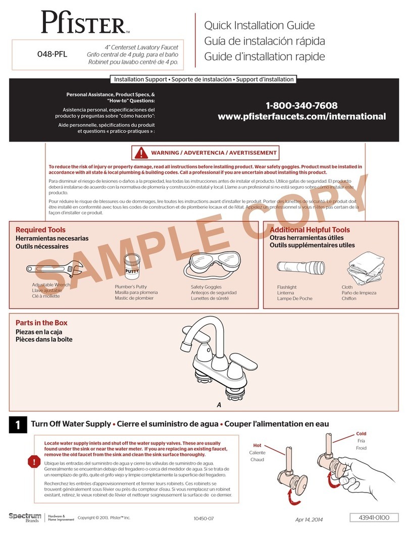 Spectrum Pfister 048-PFL Quick installation guide