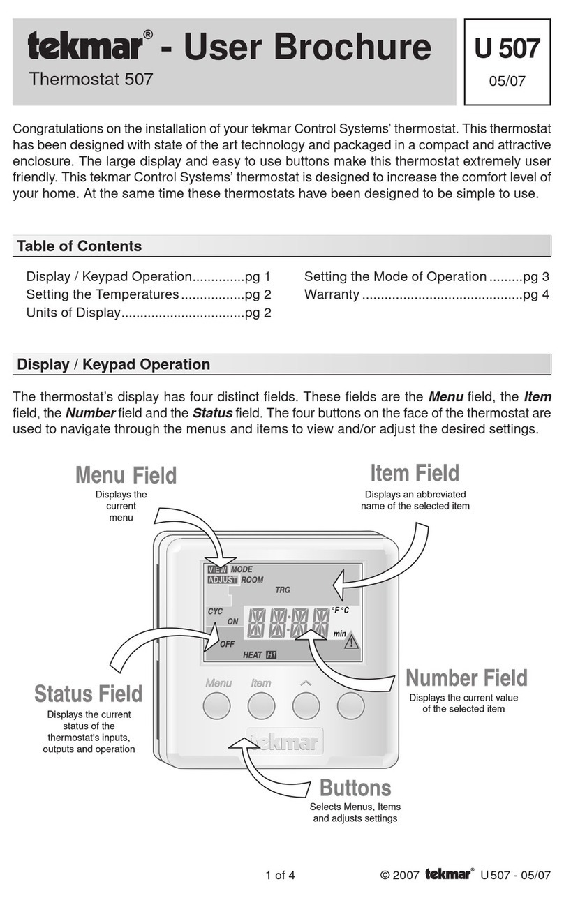 Tekmar 507 User brochure