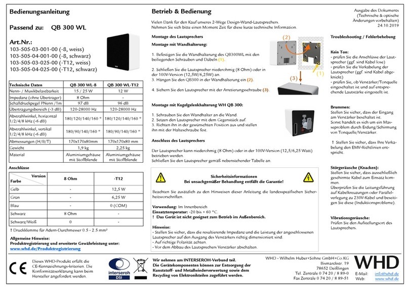 WHD QB 300 WL User manual