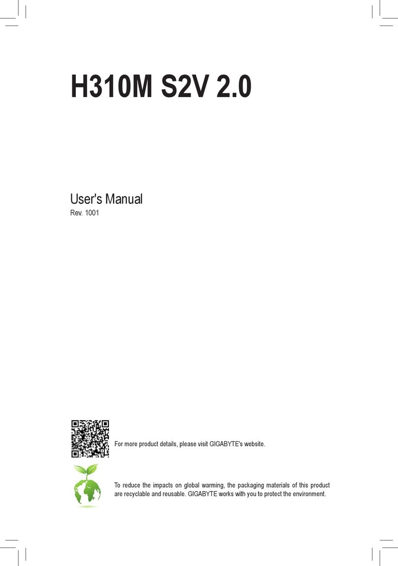 GIGA-BYTE TECHNOLOGY H310M S2V 2.0 User manual