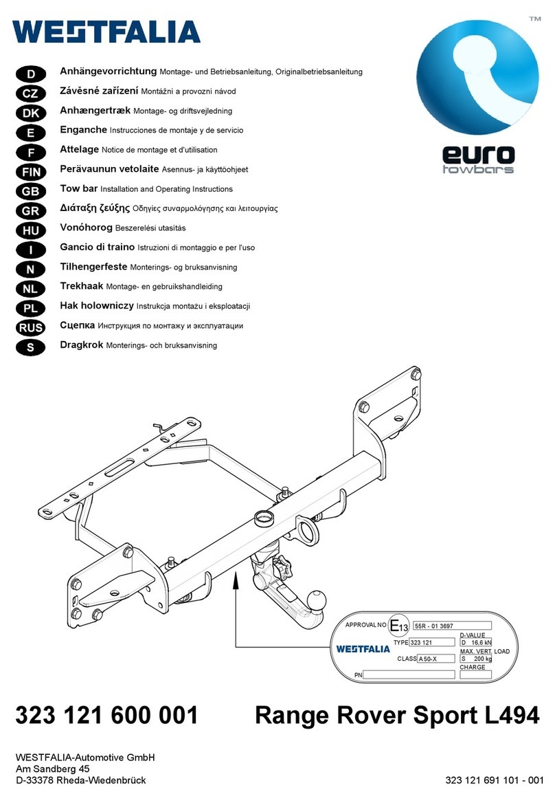 Westfalia euro towbars 323 121 600 001 Installation and operating instructions