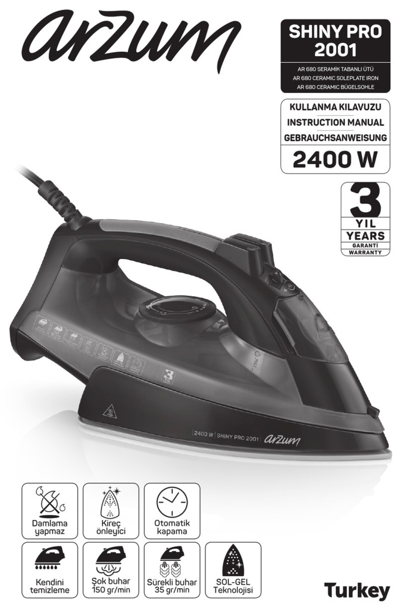 Arzum SHINY PRO 2001 instruction manual