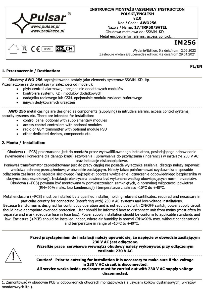 Pulsar 17/TRP50/SATEL User manual