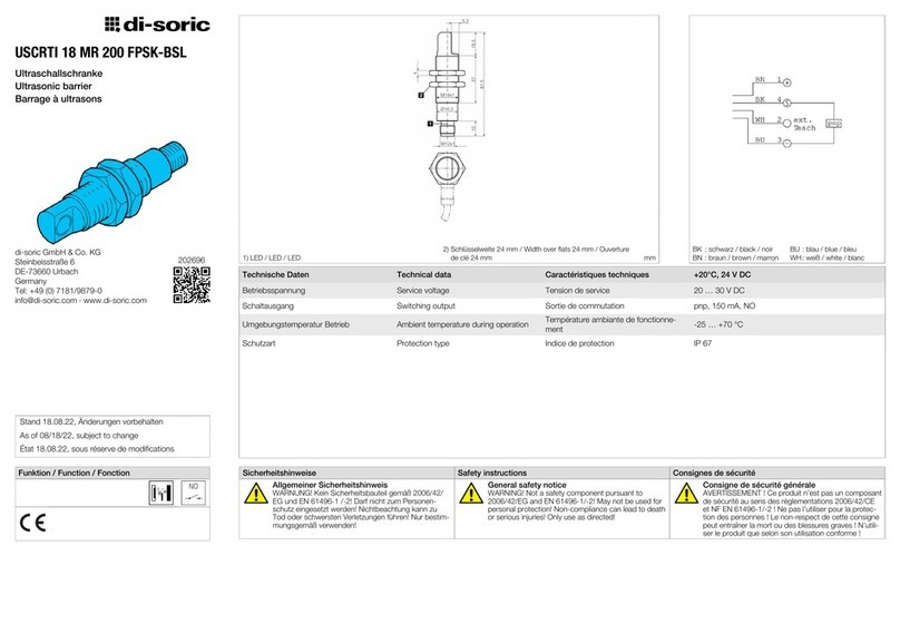 Di-soric USCRTI 18 MR 200 FPSK-BSL quick start guide
