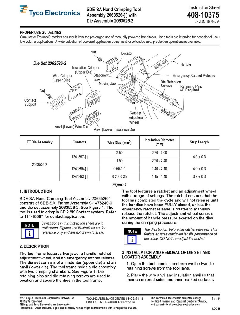 Tyco Electronics SDE-SA 2063526 Series instruction sheet