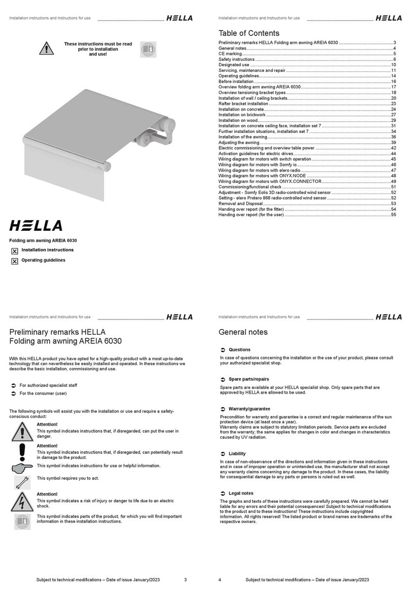 Hella AREIA 6030 Installation instructions and instructions for use Hella AREIA 6030 Installation instructions and instructions for use