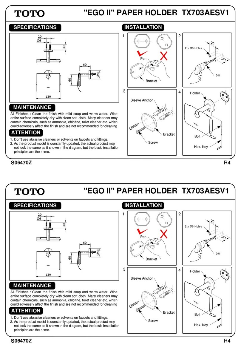 Toto TX703AESV1 User manual