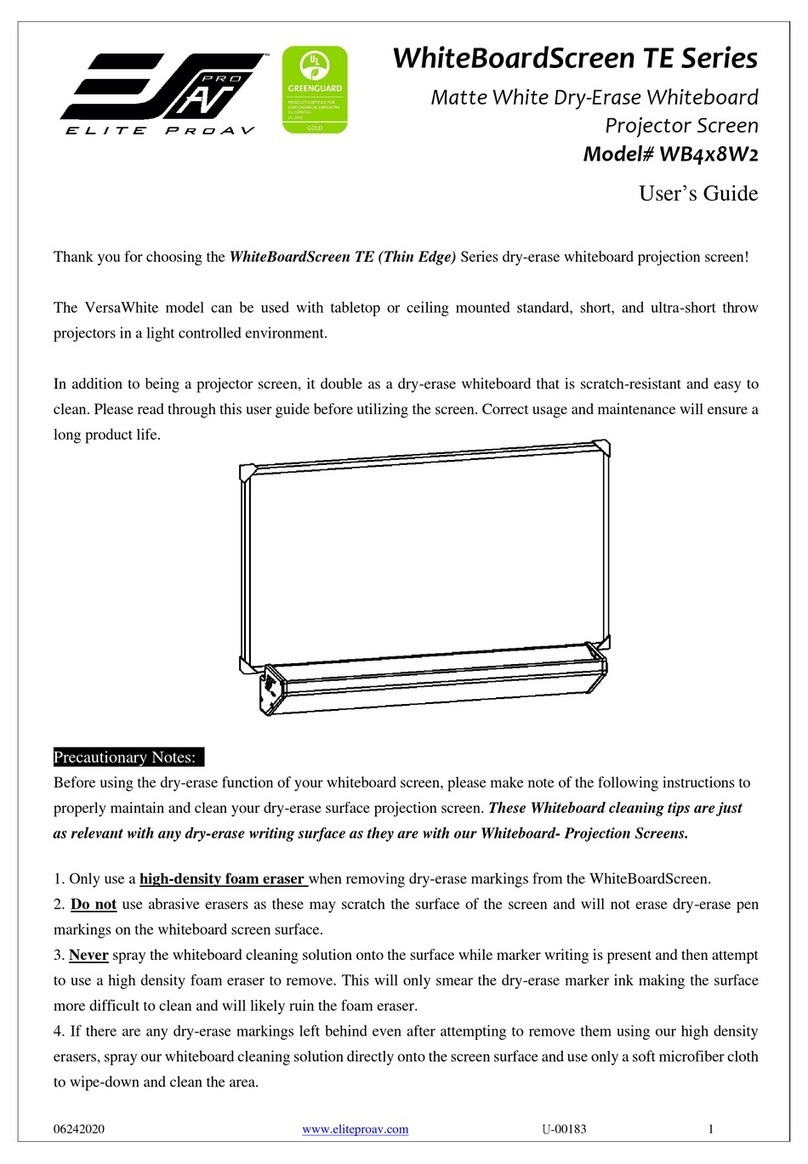 EliteProAV WhiteBoardScreen TE Series User manual