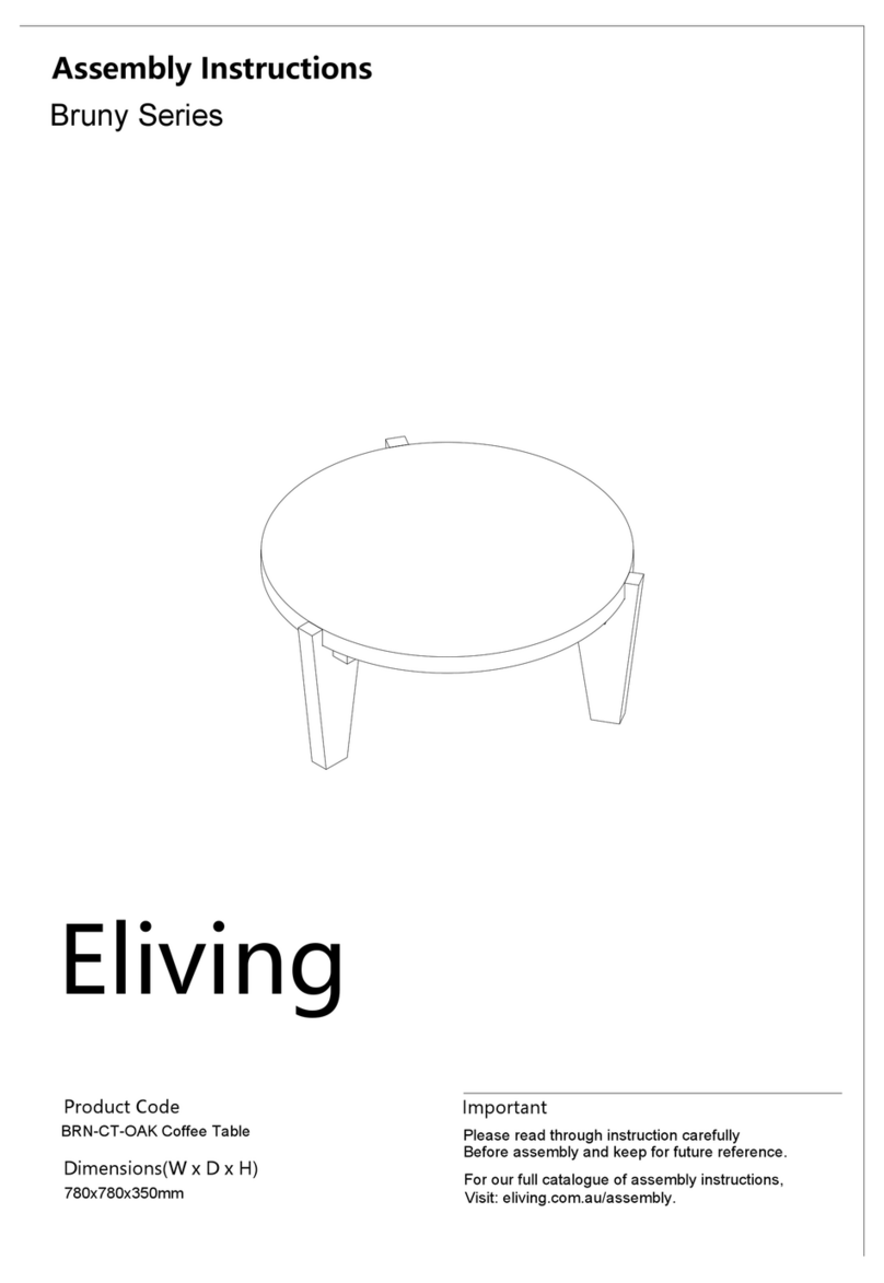 eliving FURNITURE Bruny BRN-CT-OAK Assembly instructions eliving FURNITURE Bruny BRN-CT-OAK Assembly instructions
