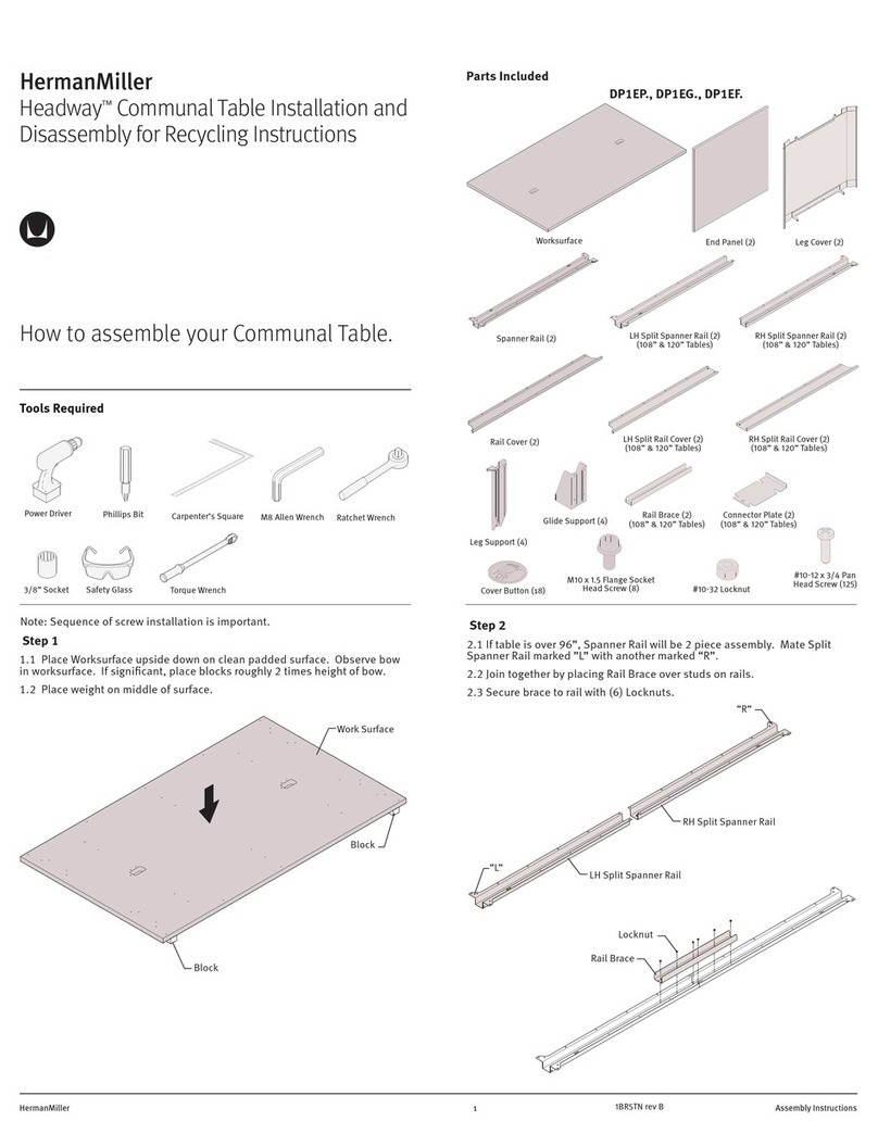 Herman Miller Headway Installation and Disassembly for Recycling Instructions Herman Miller Headway Installation and Disassembly for Recycling Instructions