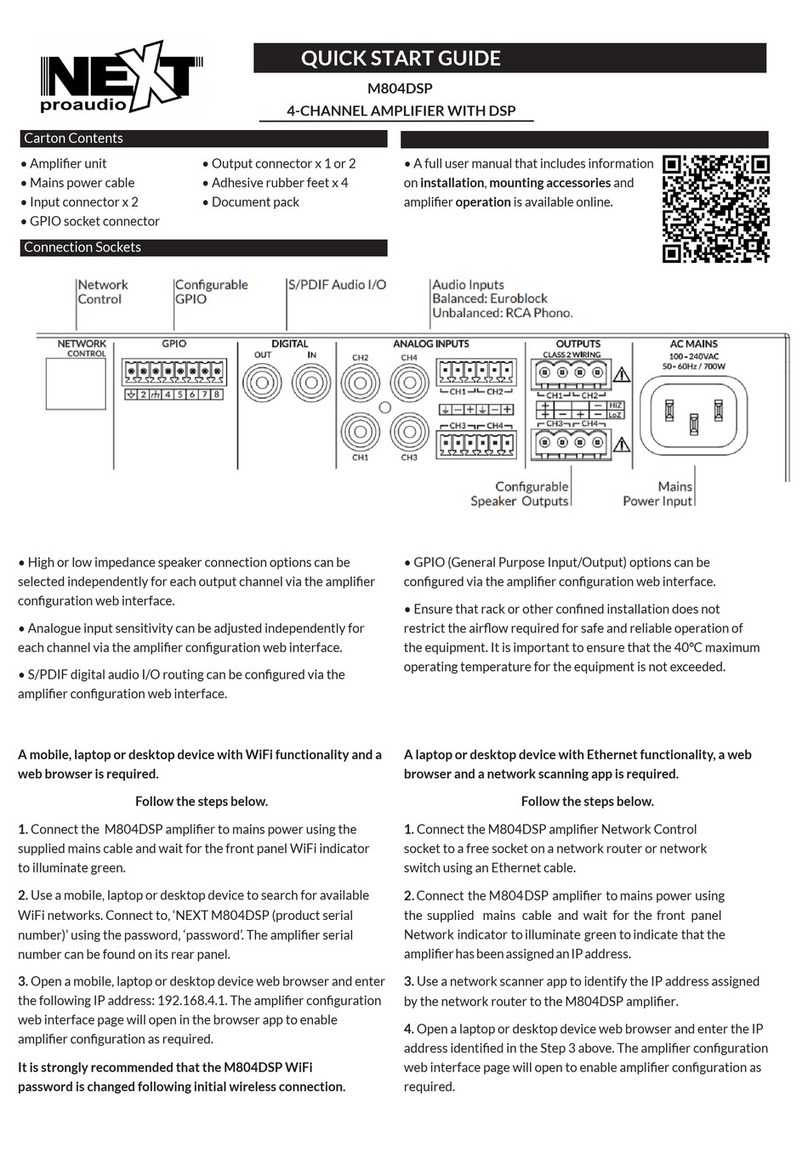 next audiocom M804DSP User manual