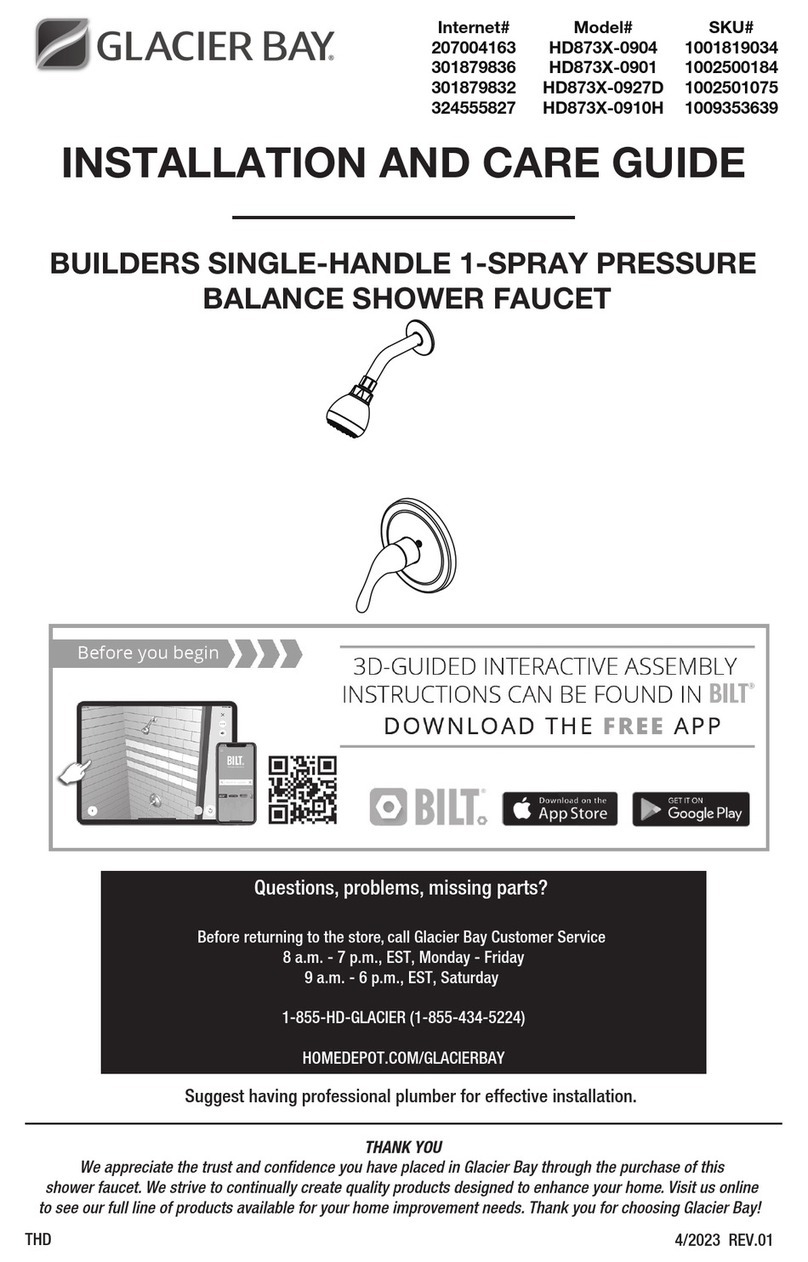 Glacier bay BUILDERS HD873X-0904 Installation and care guide Glacier bay BUILDERS HD873X-0904 Installation and care guide