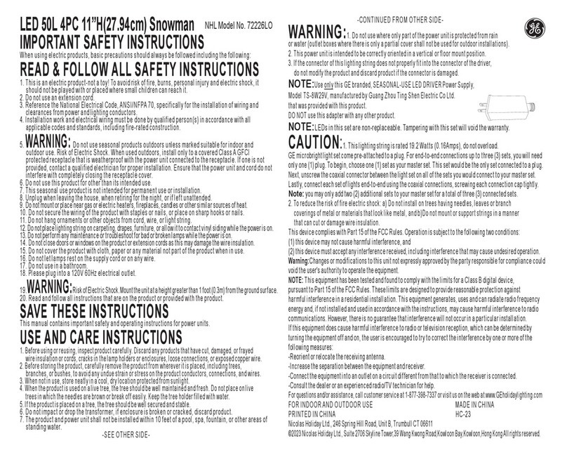 GE 72226LO User manual