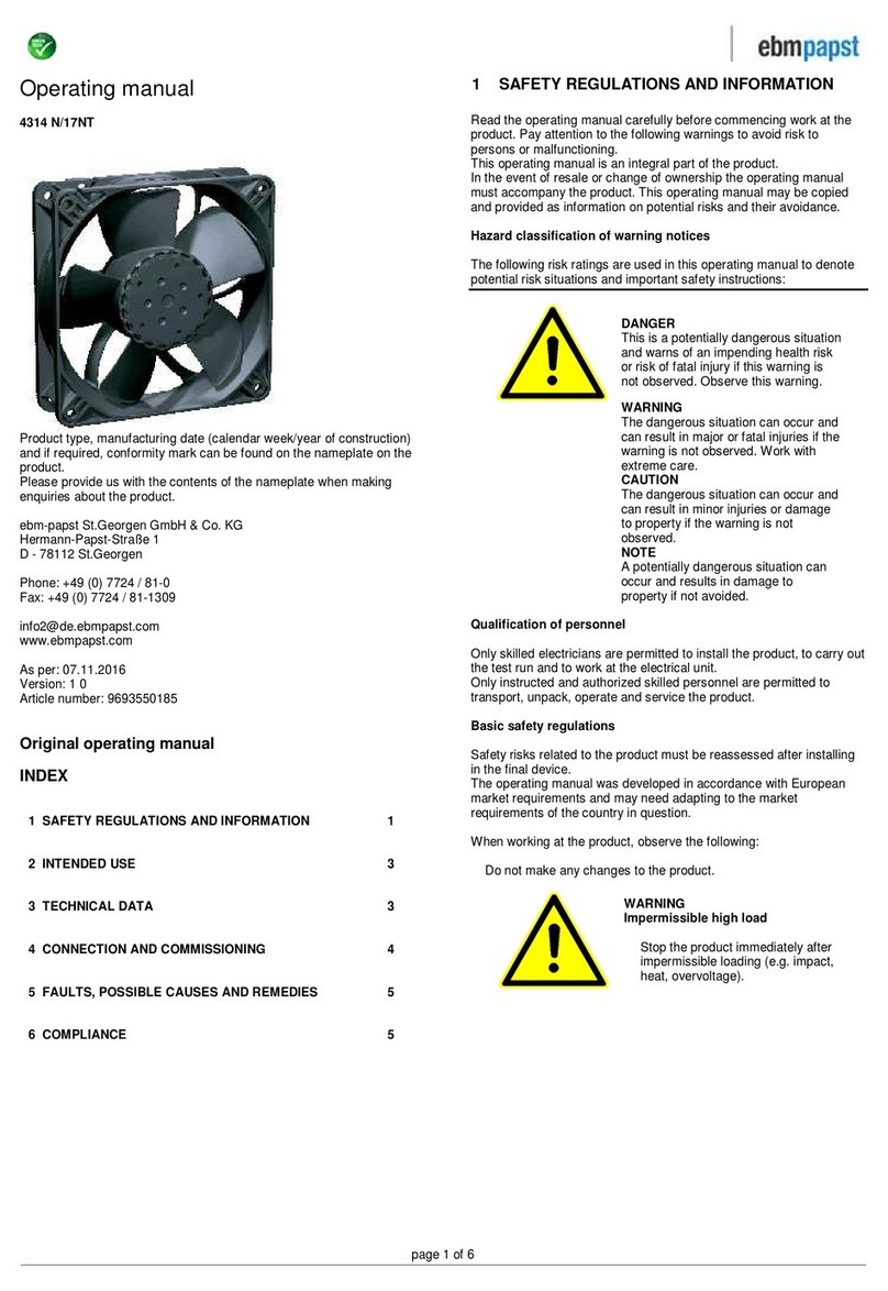 Ebmpapst 4314 N/17NT User manual